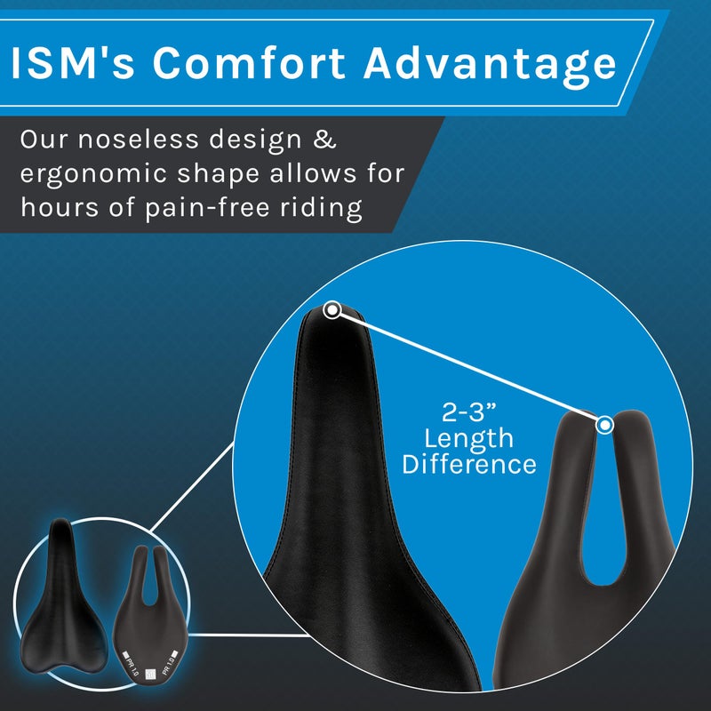 ISM PR Series Noseless Bicycle Seat - Anatomic Relief Bicycle Saddle for Hybrid, Time Trial, Road, and Mountain Bikes - No Nose Bike Saddle for Reduced Numbness and Discomfort - Image 3